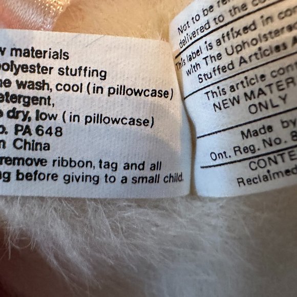 Rare VTG 1990 North American Bear Co. Inkie Dinkies Bunny Plush White Pink Bow - Picture 9 of 15